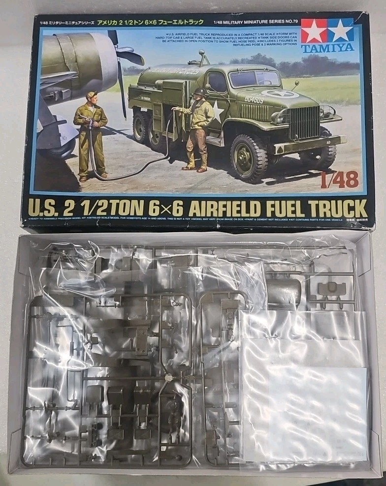 Tamiya #32579 1/48 US Airfield Fuel Truck Plastic Model Kit. New See, Ad. (F38)