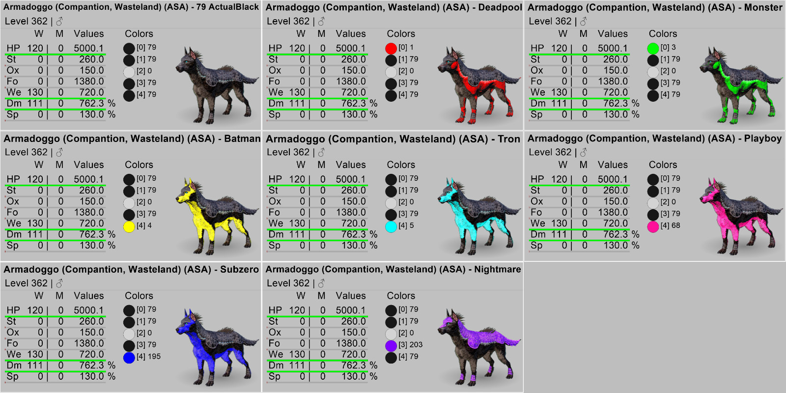 Ark Survival Ascended PVE Armadoggo TOP STATS