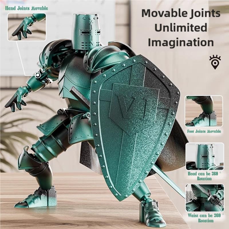 Medieval Action Figures,Knight Armor Action Figure,Multi-Jointed Movable Robo…