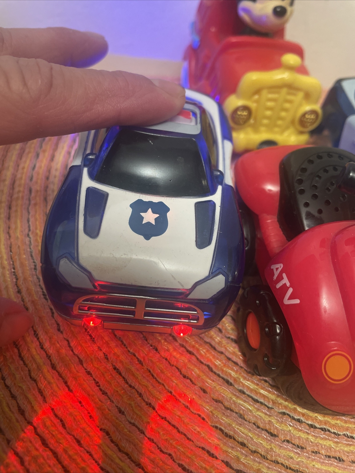 Set Of 4 Little Cars Friction And One Sings Lights Light Up. 4 Works Perfect