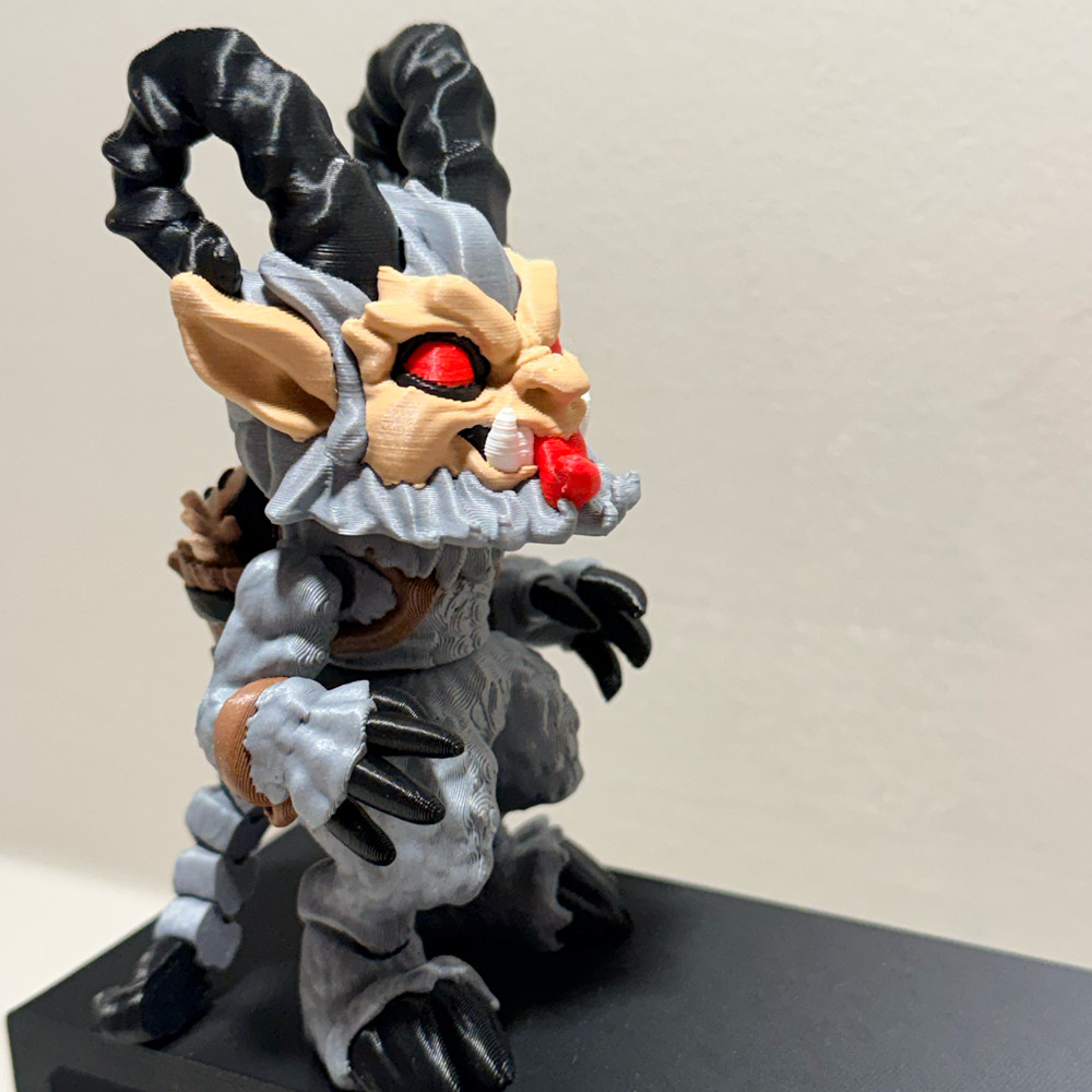 Krampus Mini Figure 3D Printed Horror Christmas Collectible Keychain Option