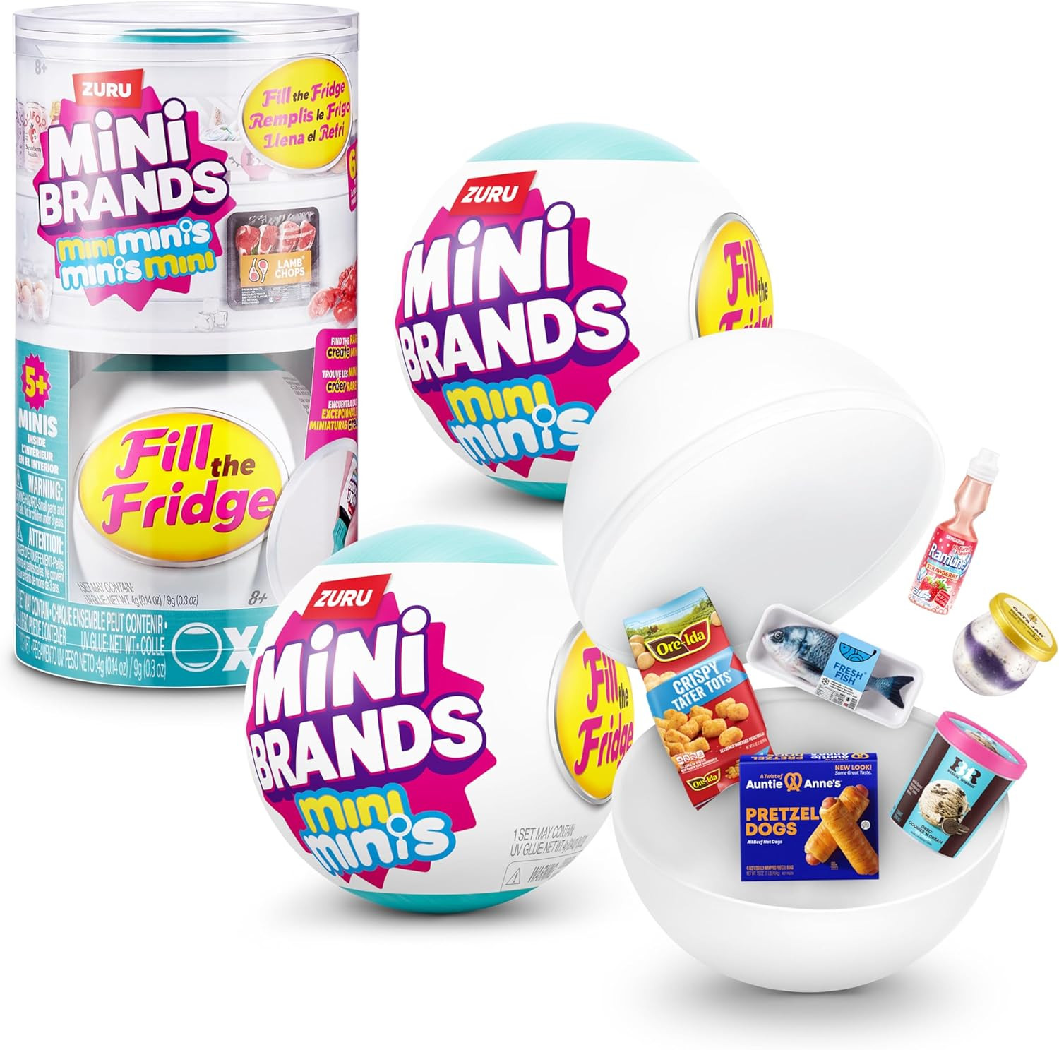 ZURU Mini Brands Fill The Fridge Series 1 Mystery Miniatures 2 Capsules