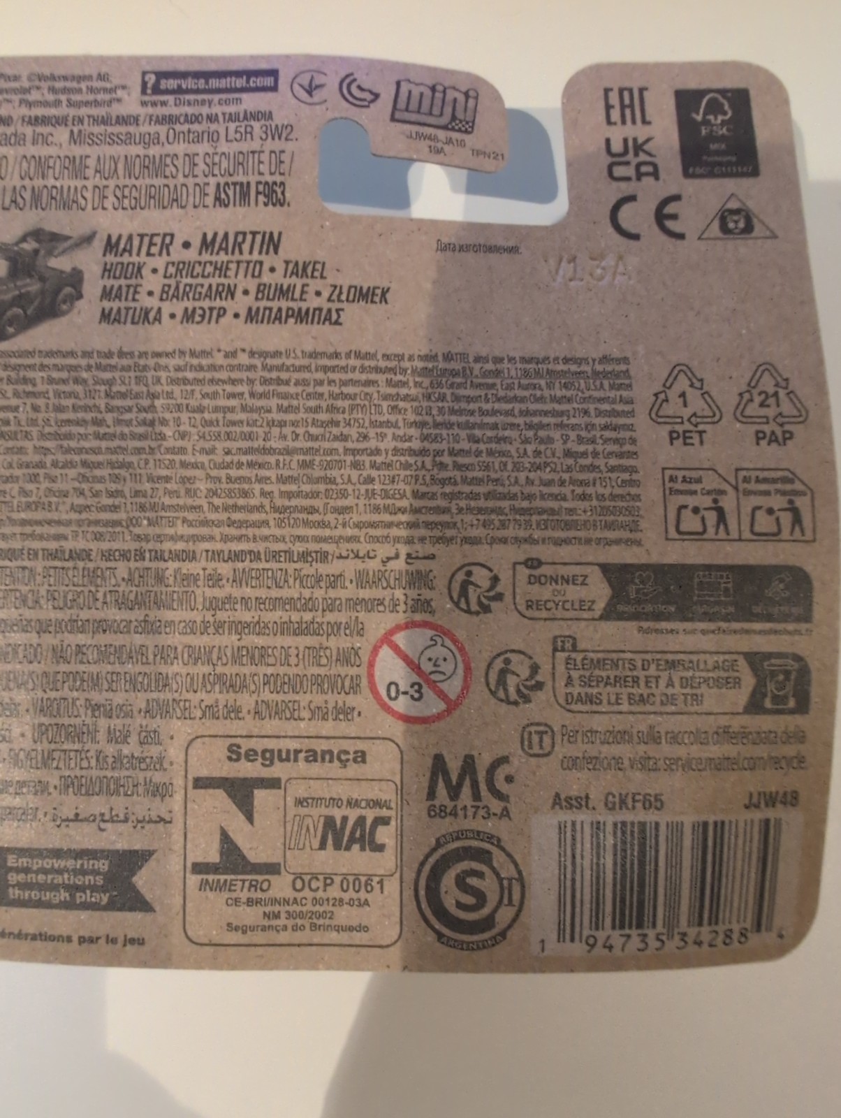 Disney Pixar Cars Mini Race Mater Race To Celebrate – FL-0370