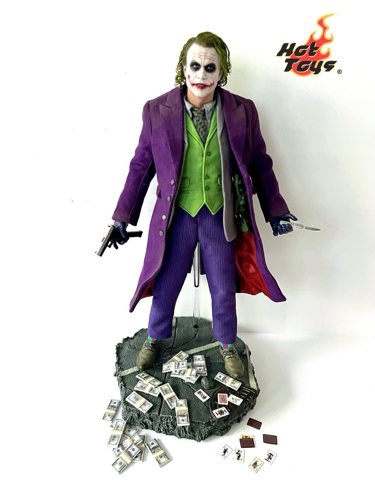 1/6 Hot Toys Joker DX33AE Heath Ledger Dark Knight Figure Artisan Rooted Hair