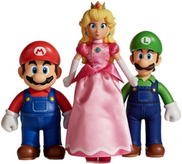 Jakks Pacific Super Mario Galaxy Movie Plush LOT of 3 Mario Luigi Princess Peach