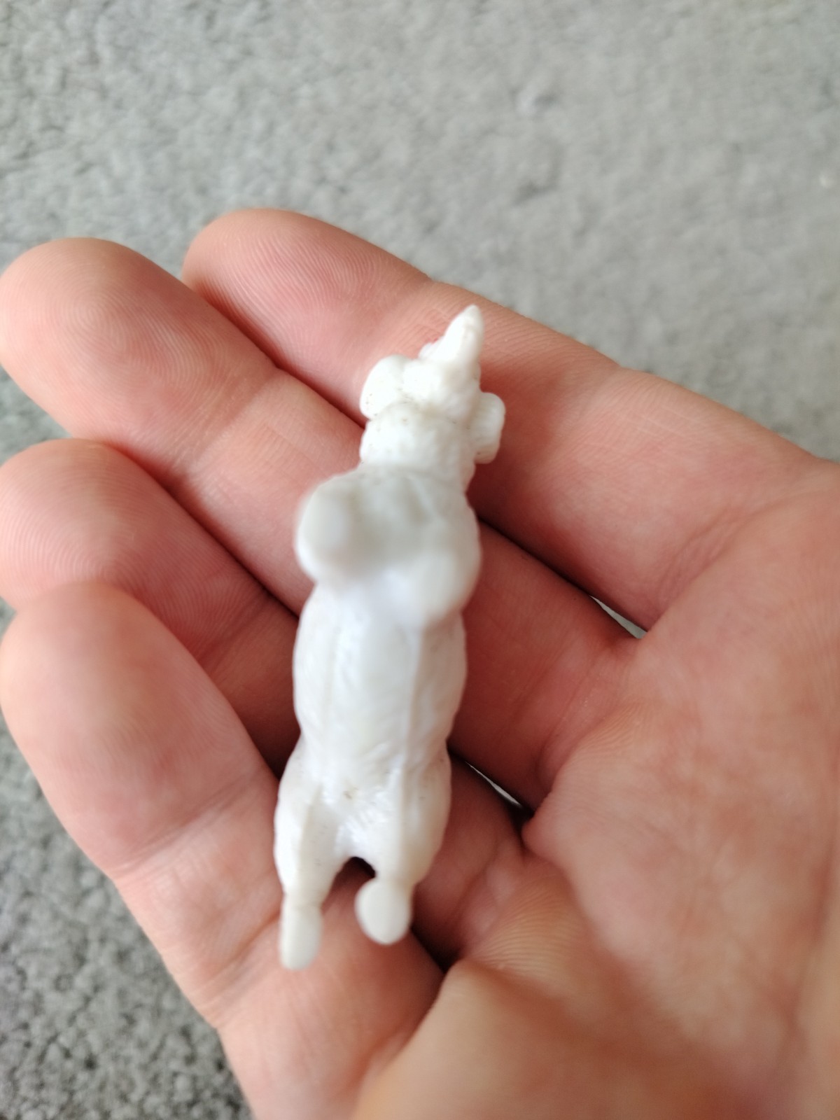 Ubranded hard PVC plastic albino white red eyes ram farm animal mini 2″