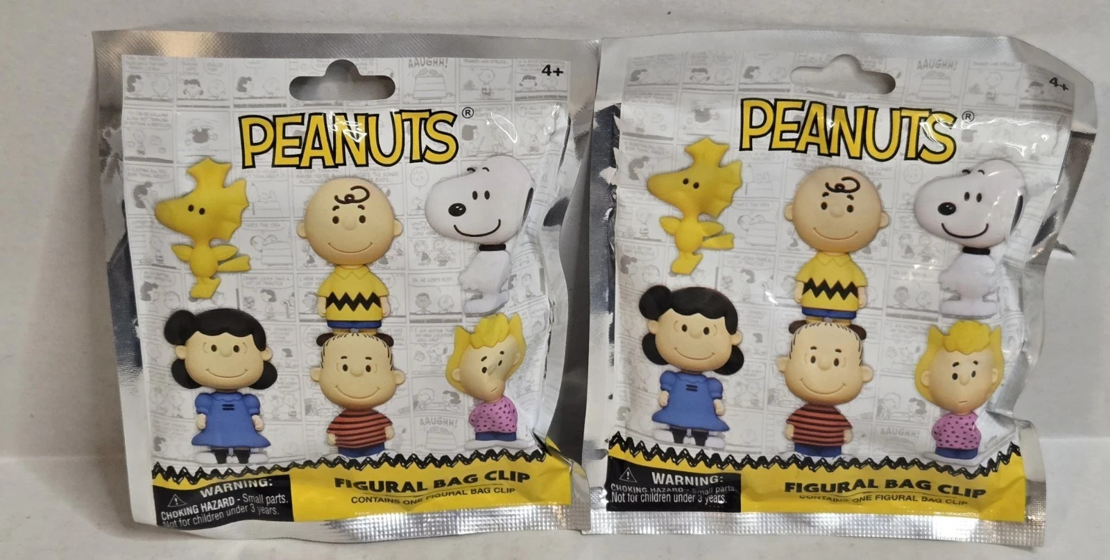 Lot of 2 Peanuts FIGURE BAG CLIP Mystery Blind Bags Sealed Ages 4+