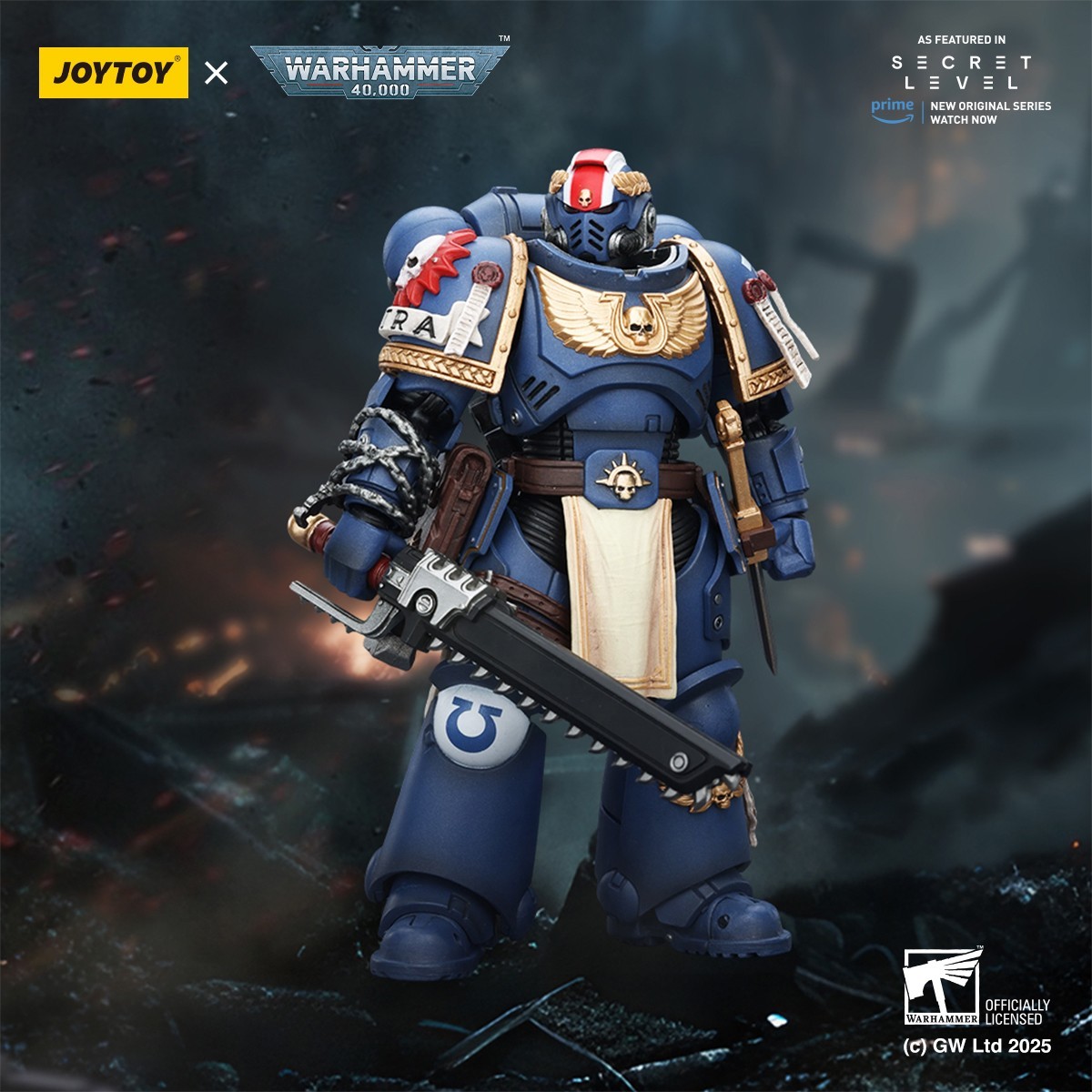 JOYTOY Warhammer 40K 1/18 Ultramarines Titus with Laurels of Victory 4PCS