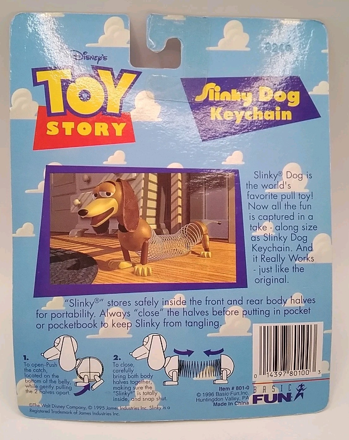 Disney Toy Story Slinky Dog Keychain By Basic Fun New & Sealed 1995-1996