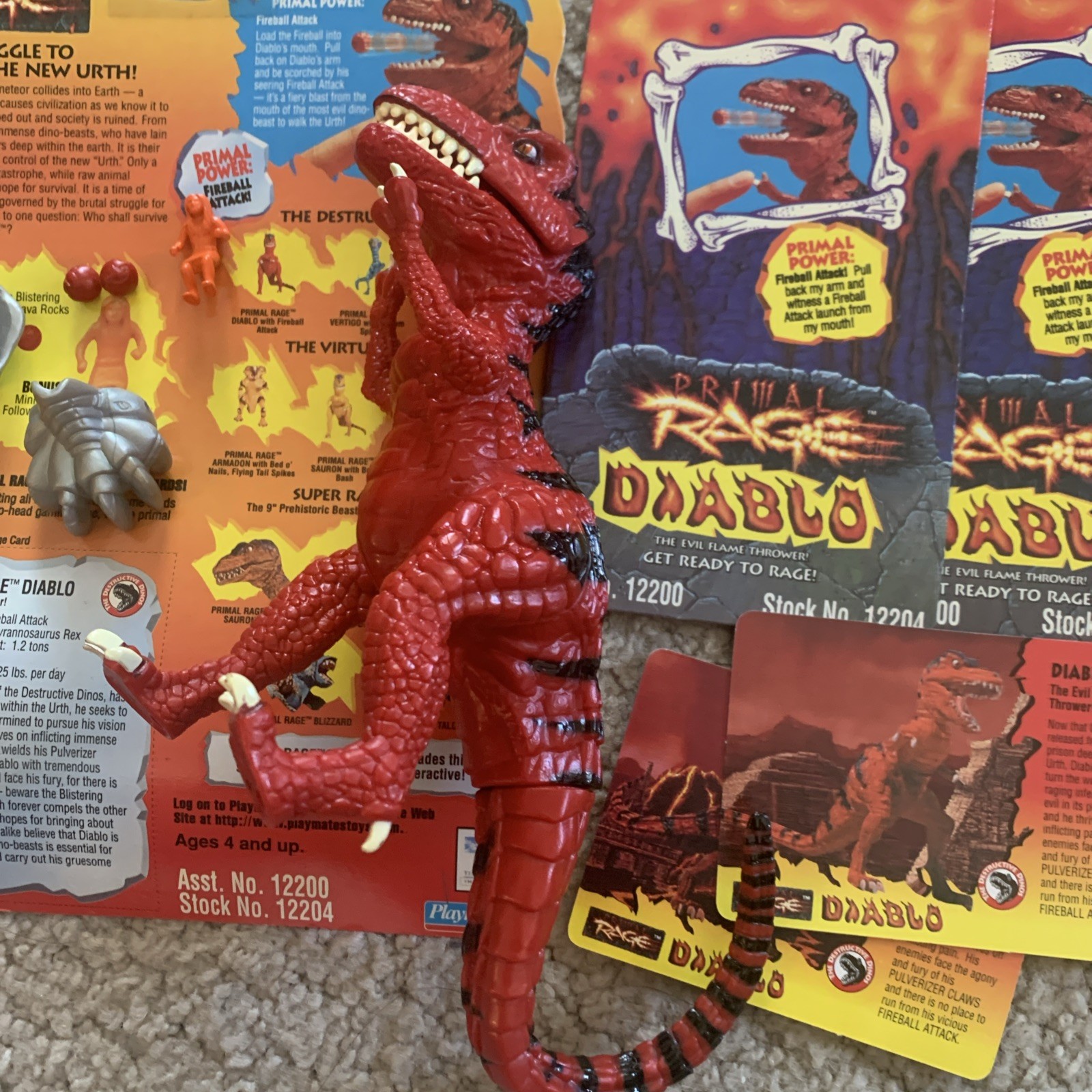 1997 Primal Rage Figure Diablo Evil T-Rex Dinosaur Playmates