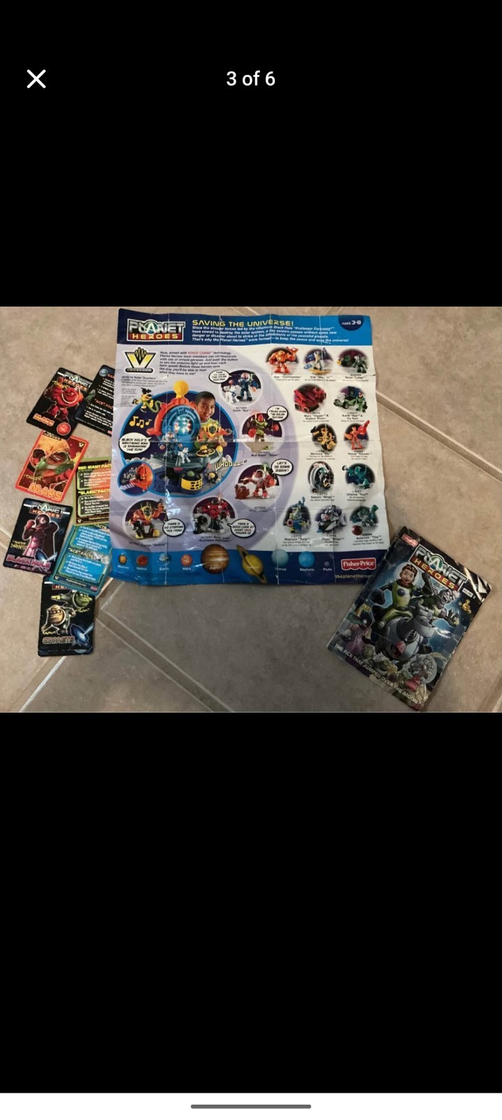 Fisher-Price Planet Heroes HQ Playset Lot 13 Figures 4 Vehicles Comic Poster