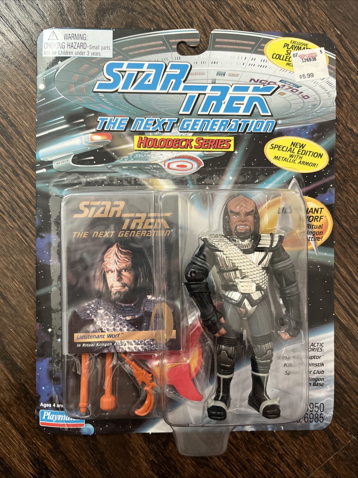 Star Trek The Next Generation Holodeck Series 1995 Lot Of 3 Picard Data Worf MOC