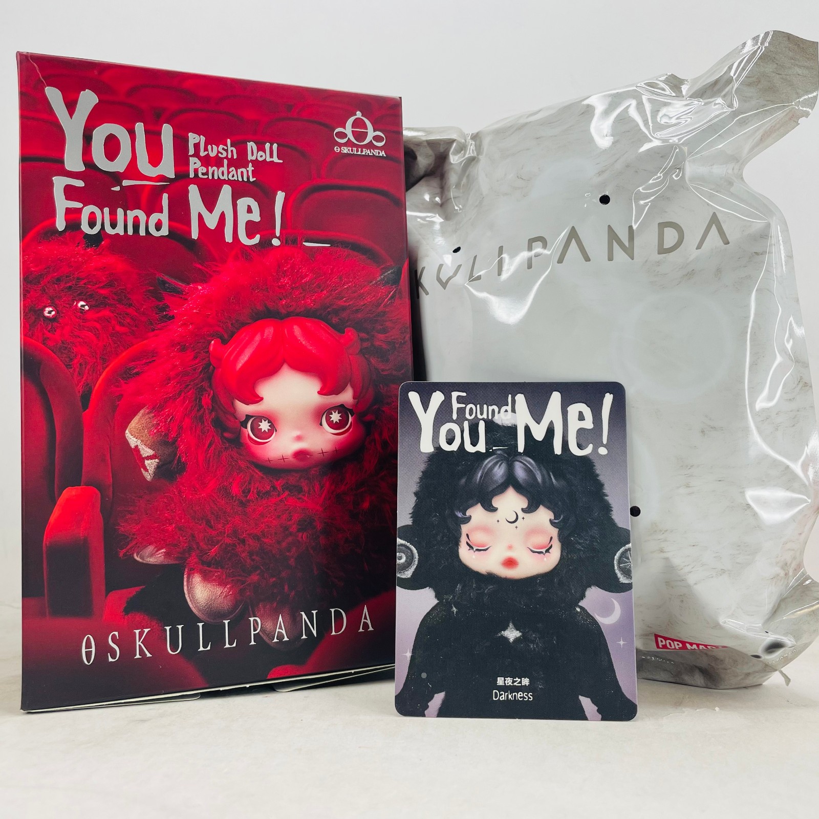 POP MART x Skullpanda You Found Me Series Plush Doll Pendant Figure – Darkness