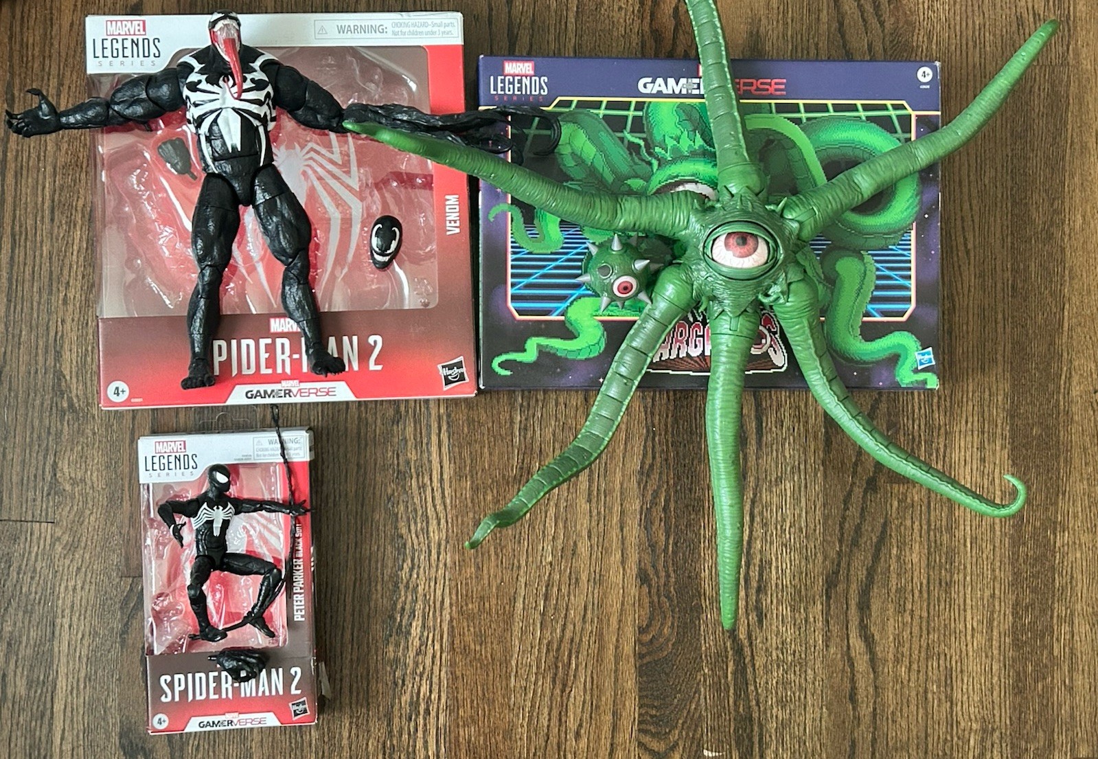 Marvel Legends Venom, Peter Parker Black Suit, Gargantos With Boxes Lot of 3