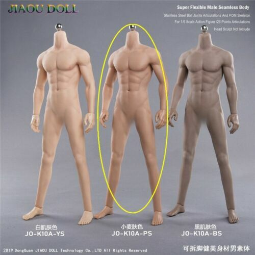 JIAOU DOLL 1/6 JO-K10A-PS Male Muscle Suntan Seamless Action Figure Body 12”Toy