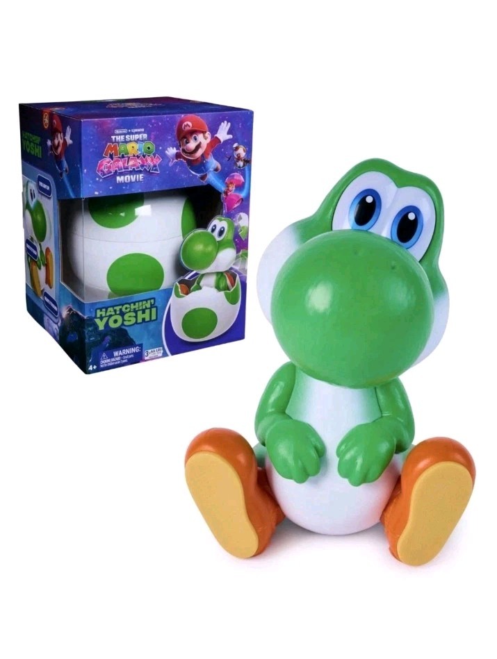 Super Mario Galaxy Movie Hatchin’ Yoshi Hatching Egg Action FIgure – NEW