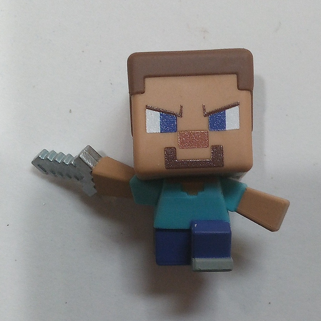 Minecraft Steve Plastic Figure with Sword, Multicolor TV Movie & Video Games