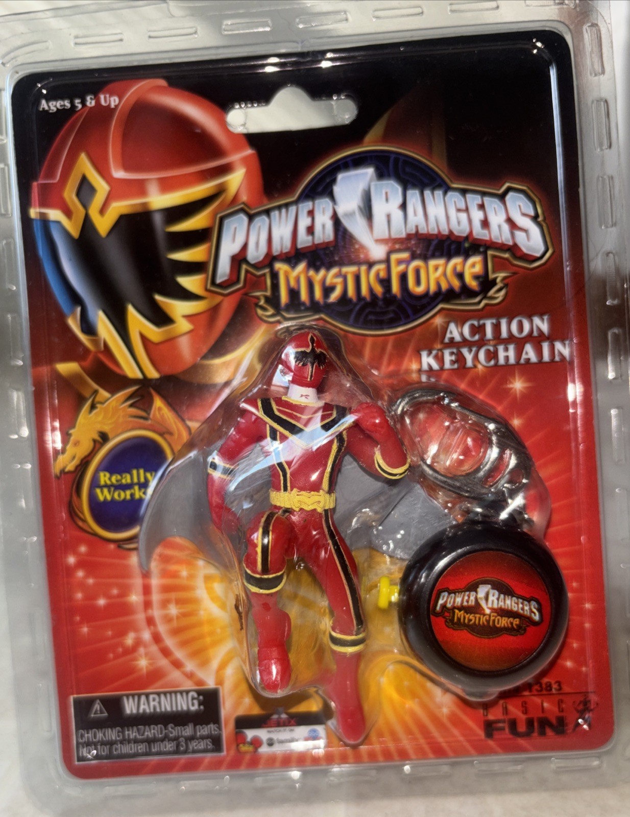 RARE 2006 Power Rangers Mystic Force Red Ranger Action Key Chain