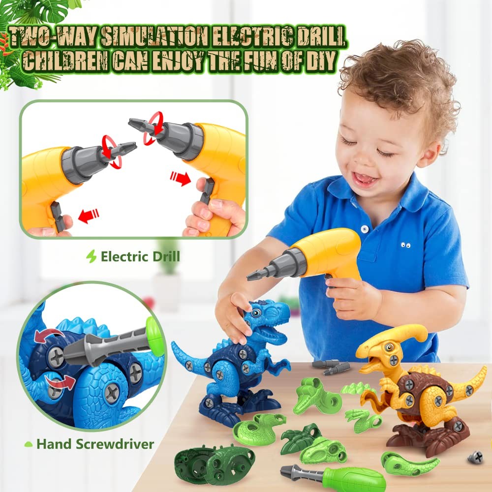Dinosaur Toys for 3 4 5 6 7 Year Old Boy, Take Apart Dinosaur Toys for Kid 3-…