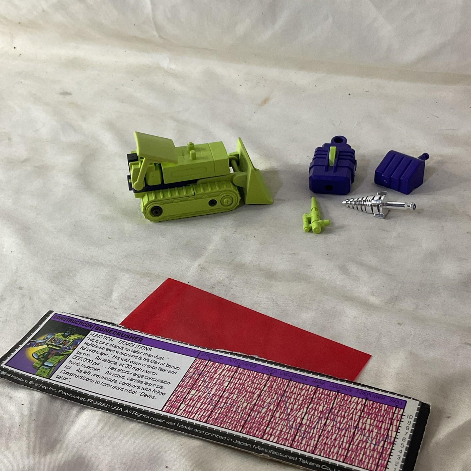 Transformers G1 Bonecrusher Construction Action Figure accessories VTG