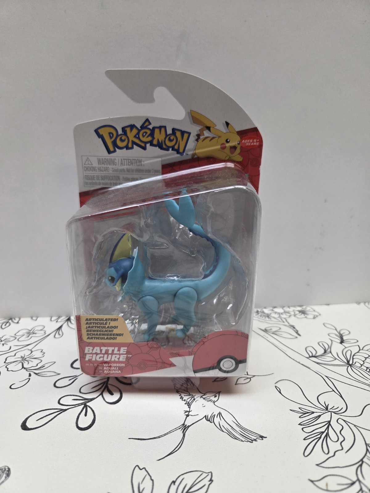 Pokemon VAPOREON – Battle Pack Nintendo Jazwares Action Figure – NEW 2023