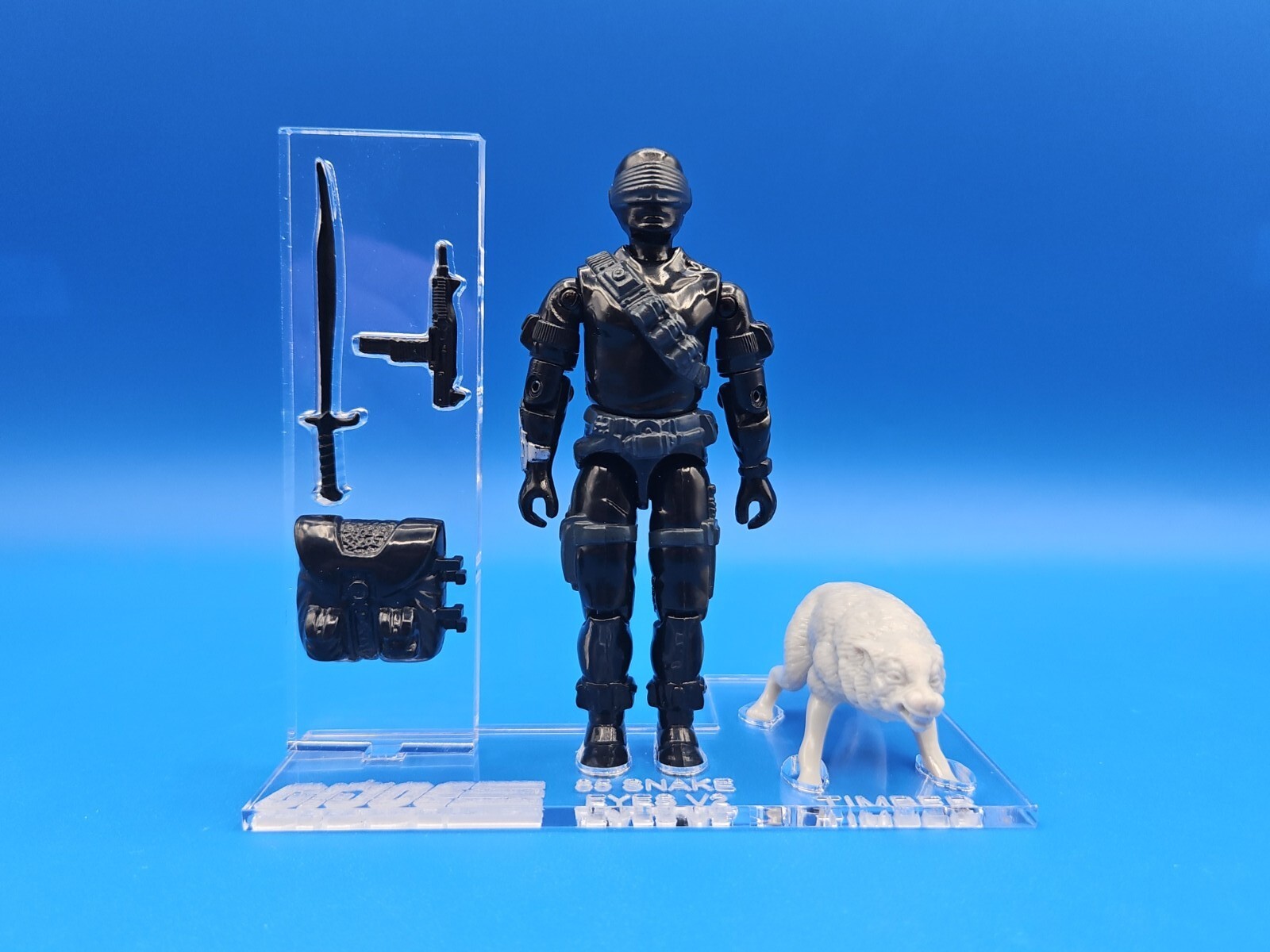 G.I. Joe Vintage 1985 Snake Eyes V2 Acrylic Base Set Deluxe 🔥No Toy Included🔥