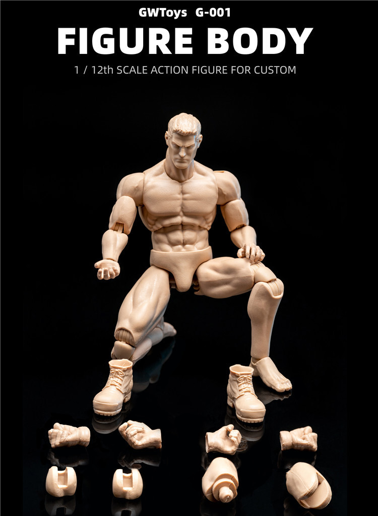 GWToys 1:12 G001 Super Strong Muscular 6″ Action Figure Body Male Flexible Doll