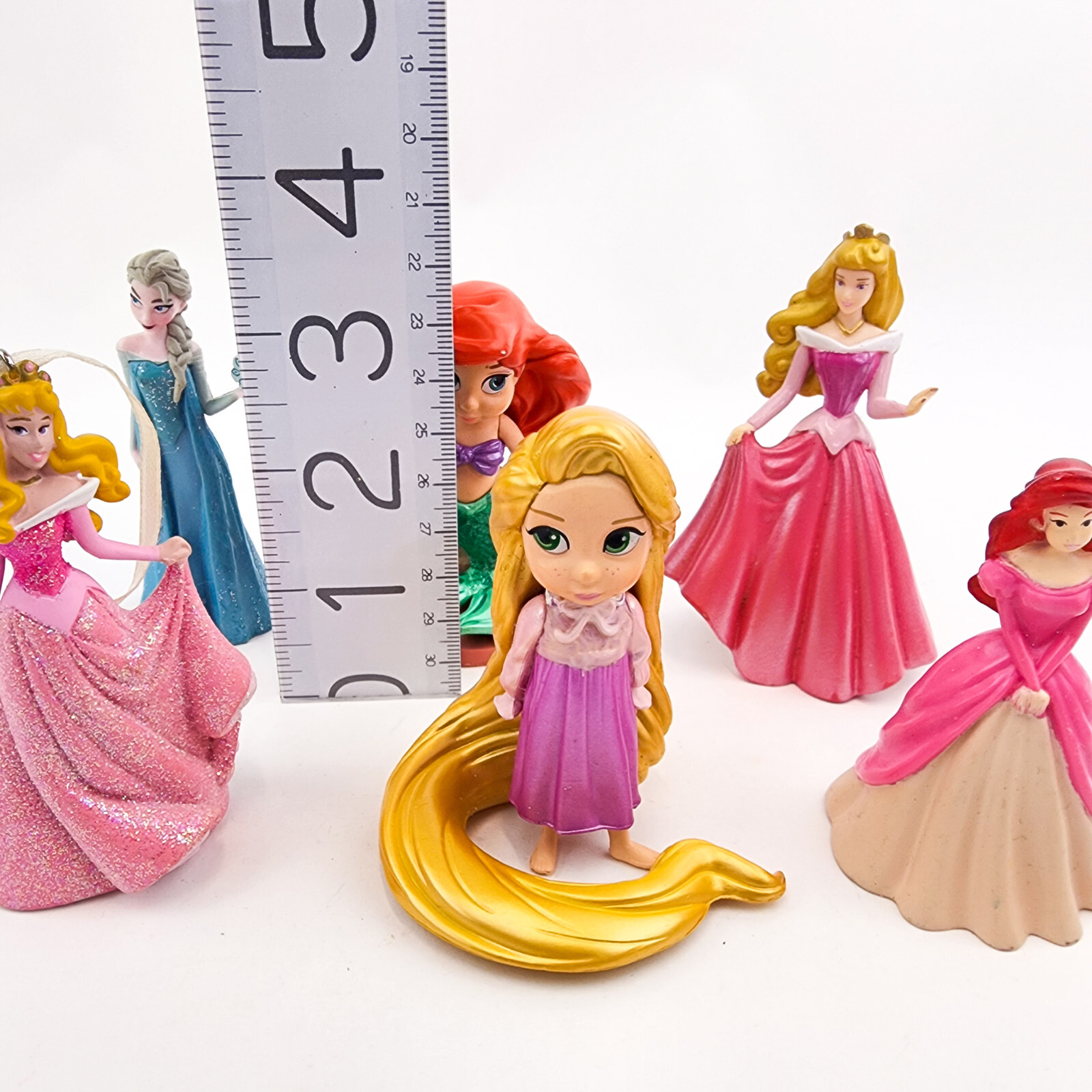 Disney princess Dolls Figures & Ornament Lot Of 6 Pvc Plastic Cake Toppers Elsa