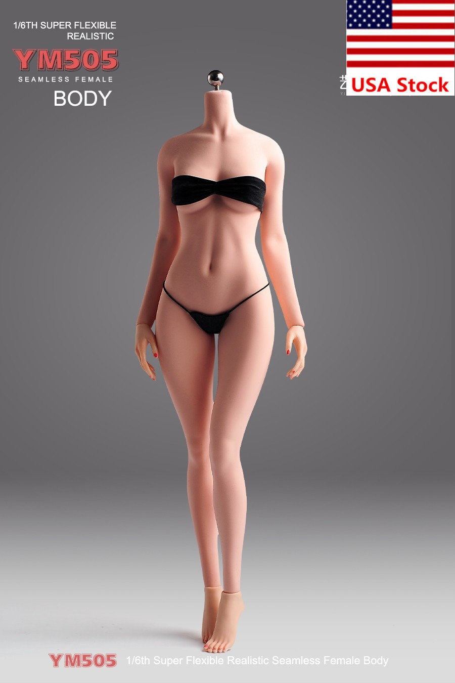 YM505 1/6 Female Pale Sexy Large Breast Flexible Body&Details For 12”Figure