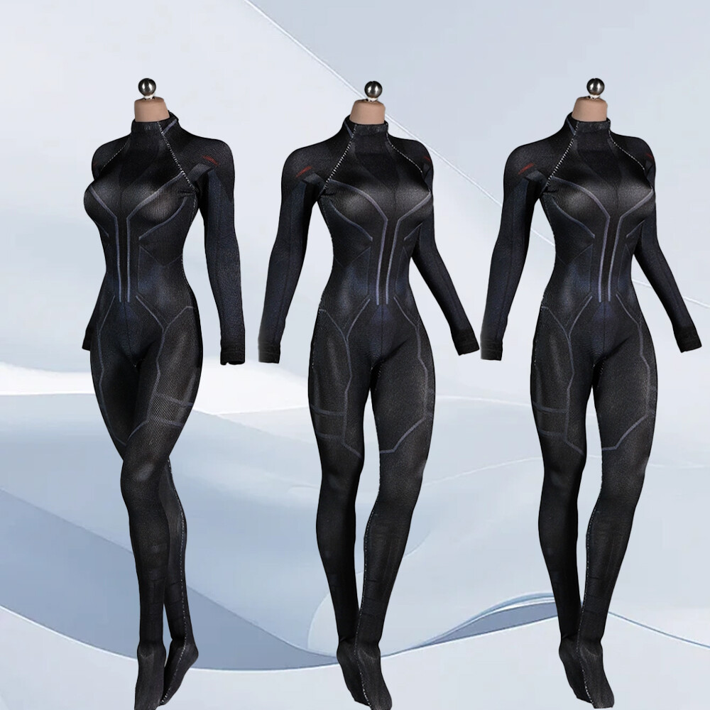 1:6 Black Tights Bodysuit Clothes Outfit For 12″ Female HT PH TBL JO Figure Body