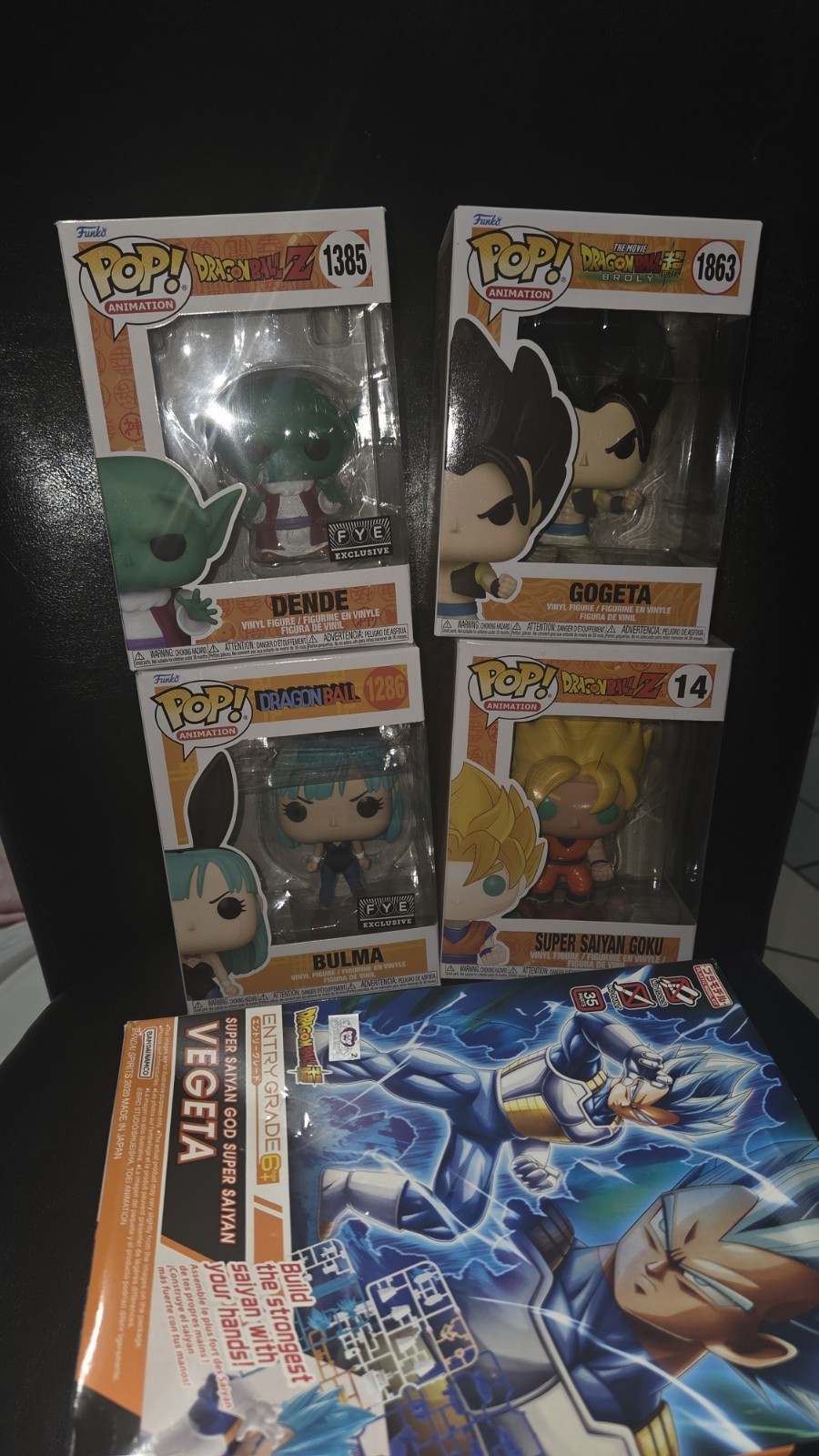 Dragonball Z Super Funko Pops Vegeta Model Kit Lot Game Bulma Gigeta
