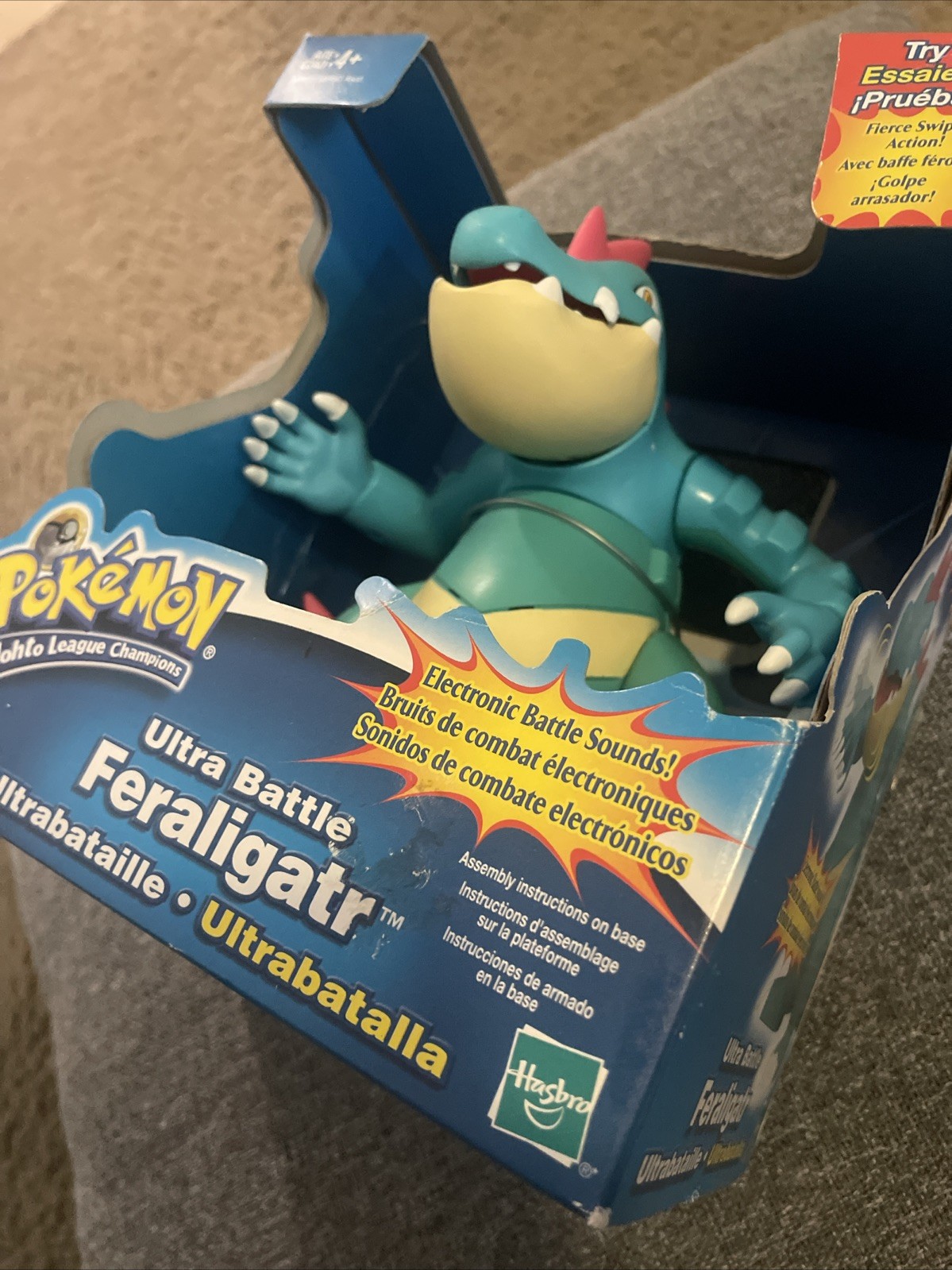 SEALED Pokemon 2001 Feraligatr Hasbro Johto Ultra Battle Figure Nintendo WORKING