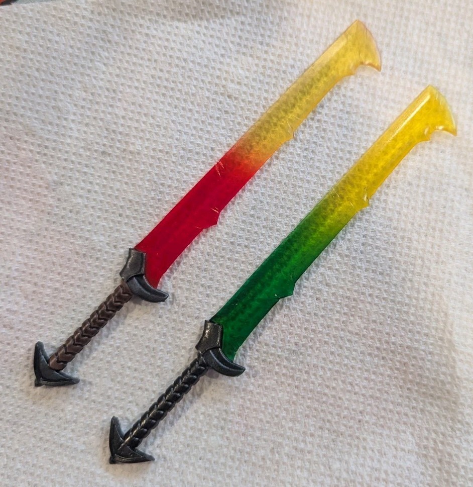 Savage Crucible Secret Blind Bag Swords Lot Of 2 Red Green Yellow Chase