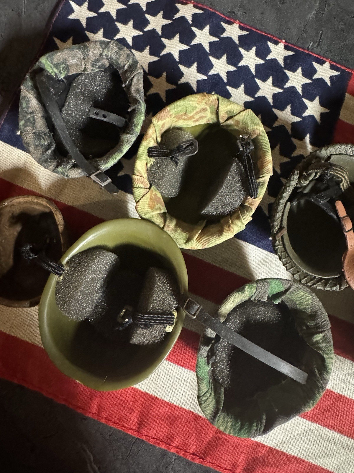 11 90’s GI Joe Fit Misc Hard Military Helmet Hat 12” Figure 1/6 21st Century Lot