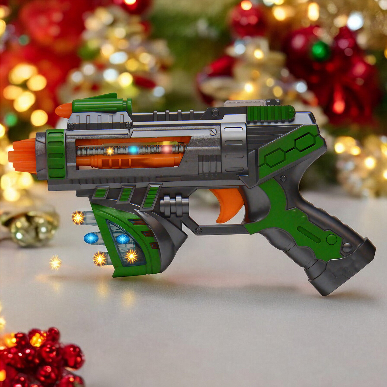 Light Up Kids Pretend Play Space Blaster Toy Gun Pistol Gift With Lights Sounds