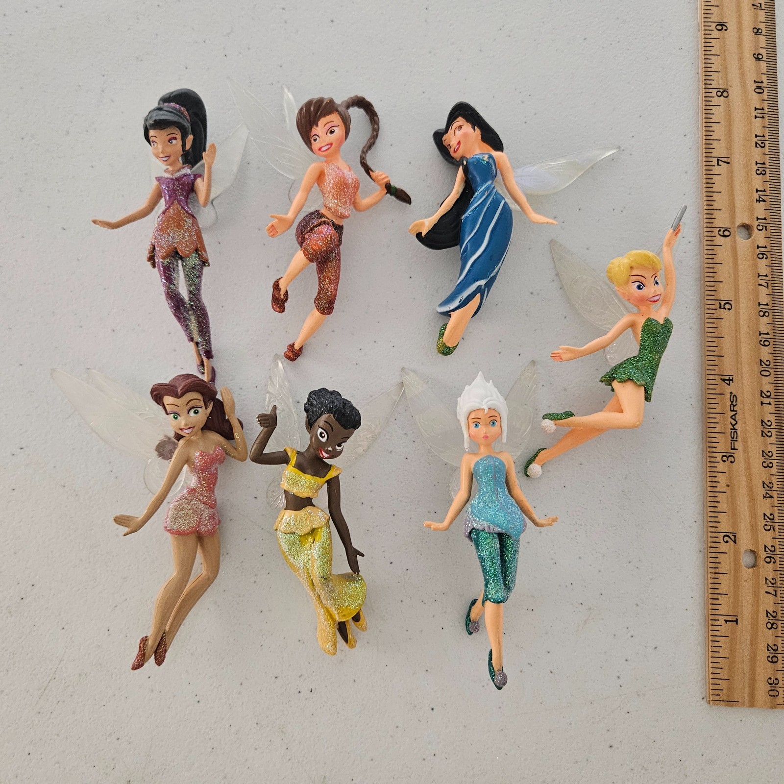 DISNEY PARKS FAIRIES PVC Figure Lot of 7 – Pixie Hollow Glitter Collectibles