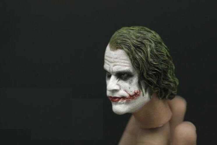 CUSTOM Joker Heath Ledger 1/6 scale Head Sculpt for 12” Male Figure body