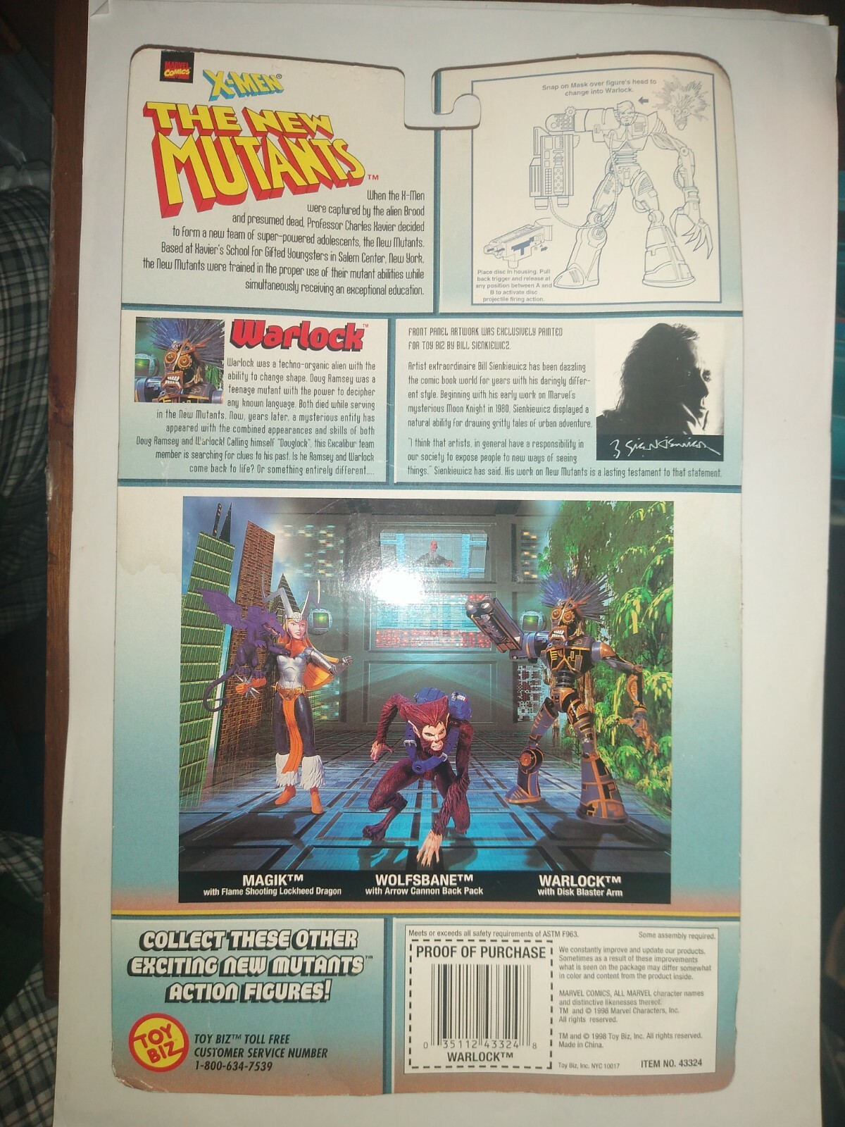 Marvel Comics X-Men The New Mutants Collector Edition WARLOCK W/Disk Blaster Arm