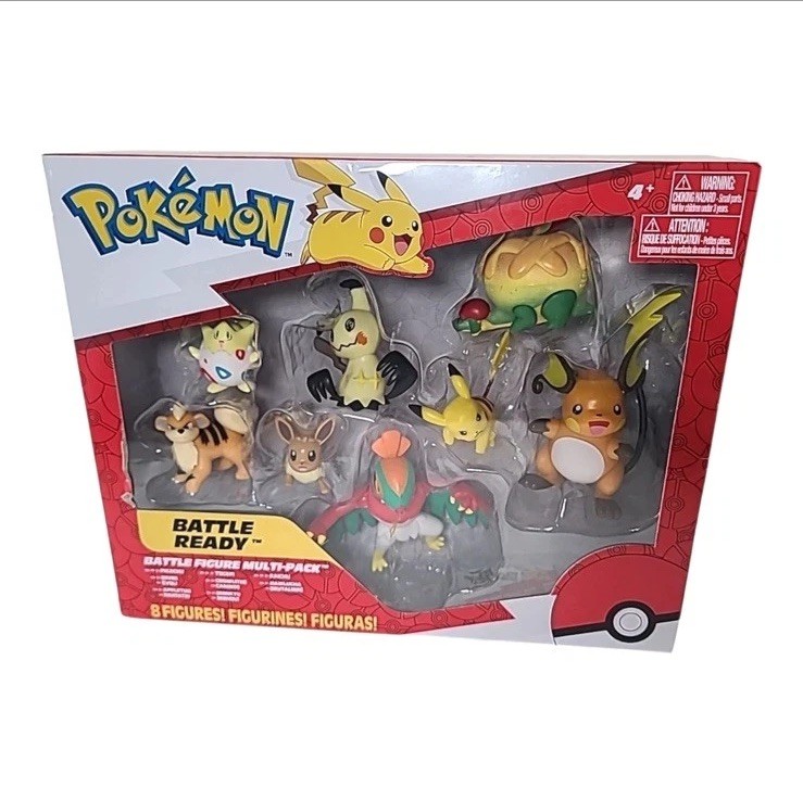 Pokemon Battle Figure 8 Pack Features 2-Inch Pikachu, Eevee, Appletun NEW