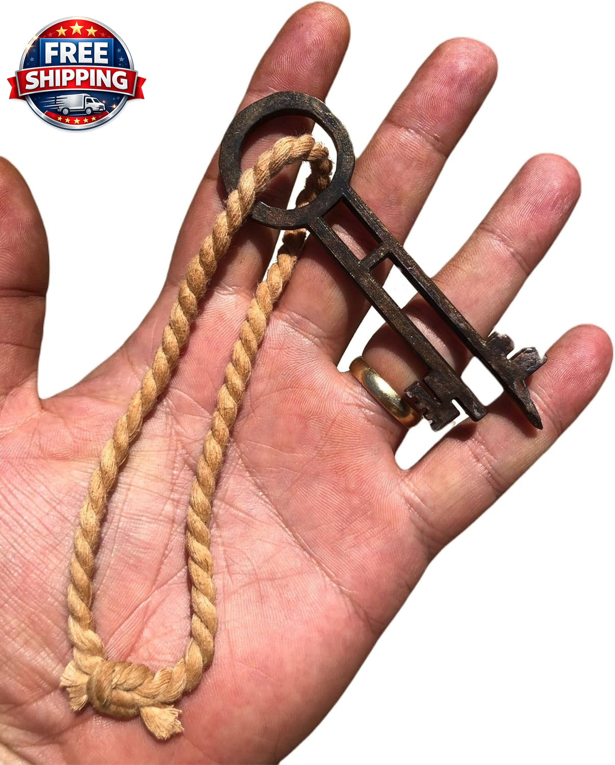 3D Printed Davy Jones Key – Hand-Painted with Realistic Metal Finish – PLA Plast