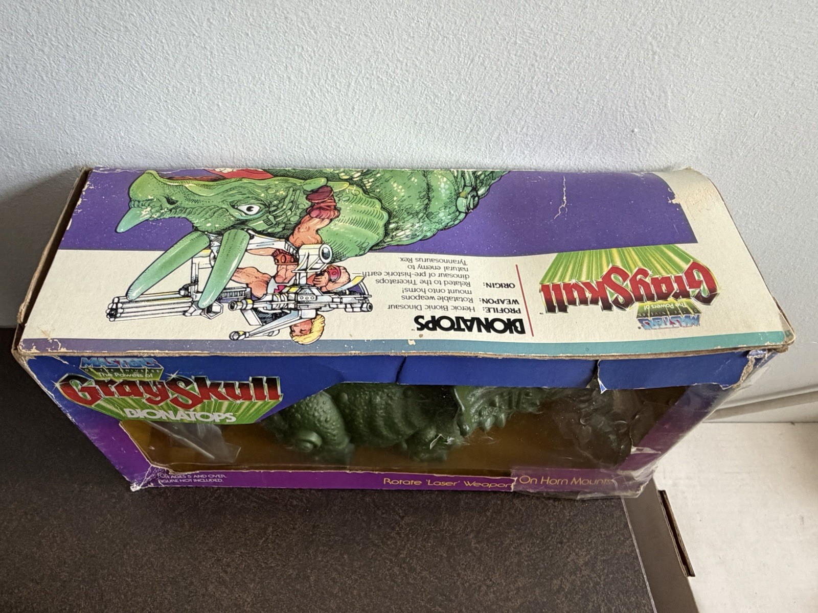 MASTERS OF THE UNIVERSE BIONATOPS DINOSAUR TRICERATOPS 1986 GRAYSKULL VTG NIB