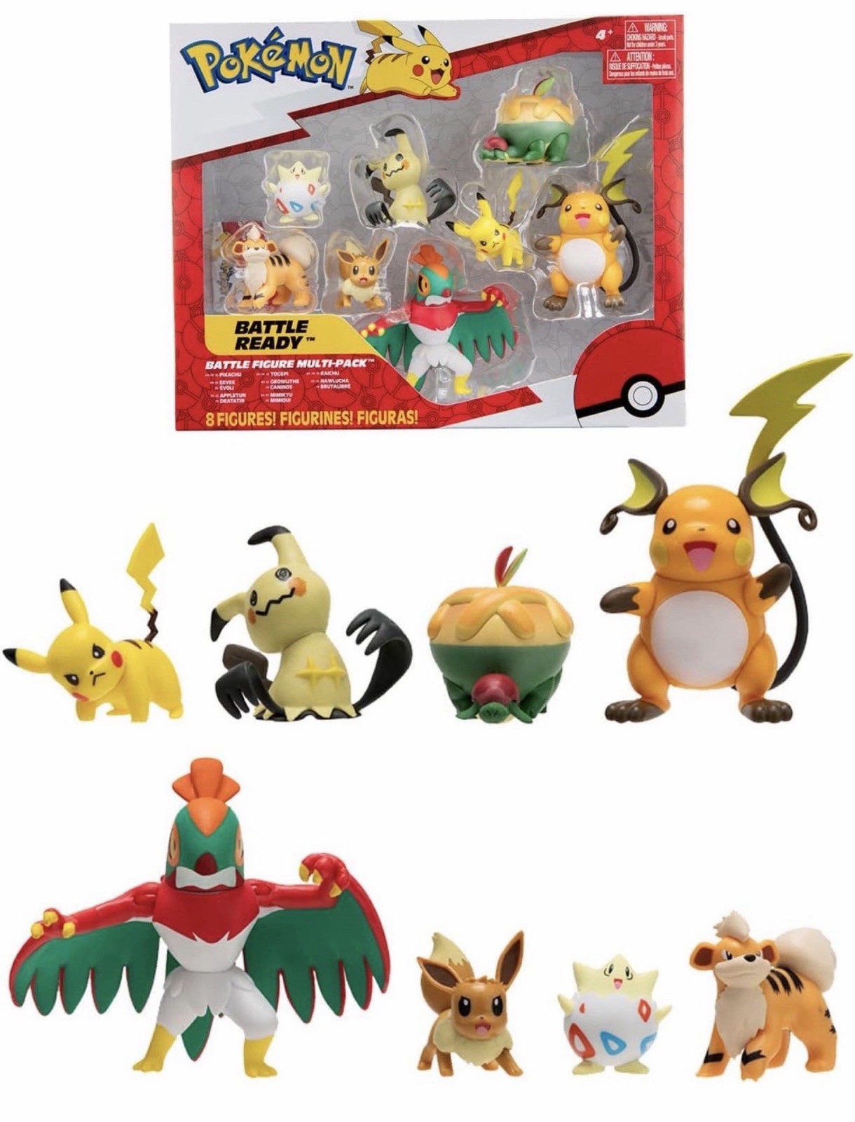 Pokemon Battle Figure 8 Pack Pikachu Eevee Mimikyu Raichu Togepi Set New