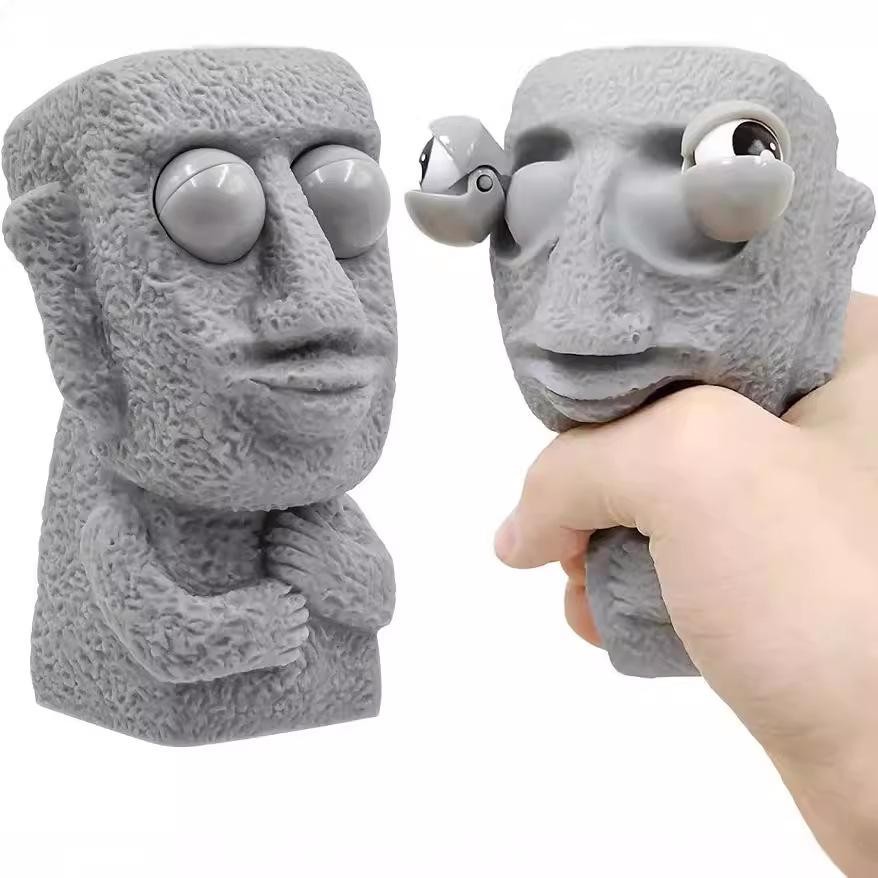1pc Moai Statue Stress Relief Toy Soft Squishy Squeeze Eyes Pop Funny Gift Love