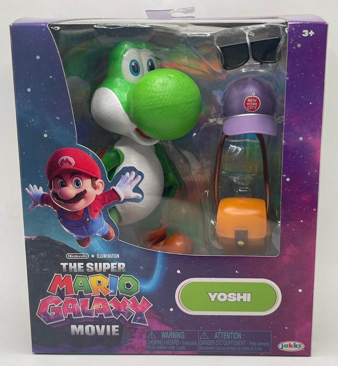 The Super Mario Galaxy Movie 5 Yoshi Action Figure Series Hat Sunglasses In Hand