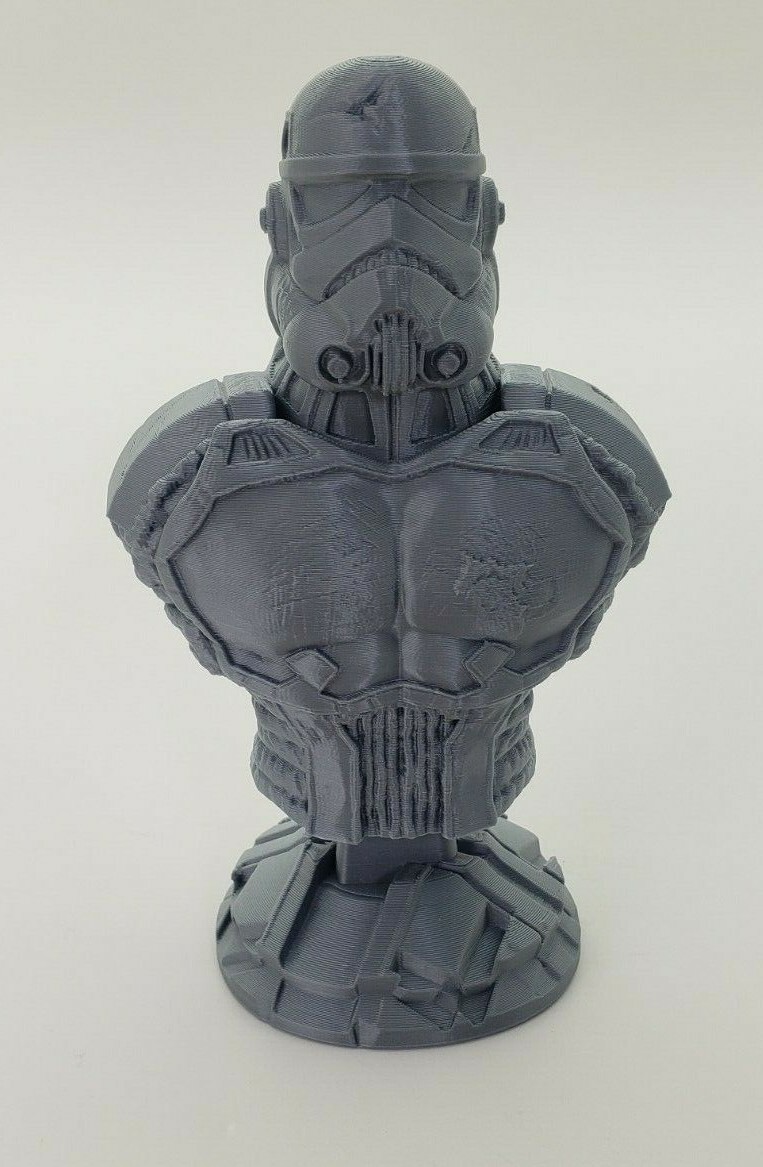 3D Printed 6.5″ Star Wars Stormtrooper Bust Model Silver PLA Plastic