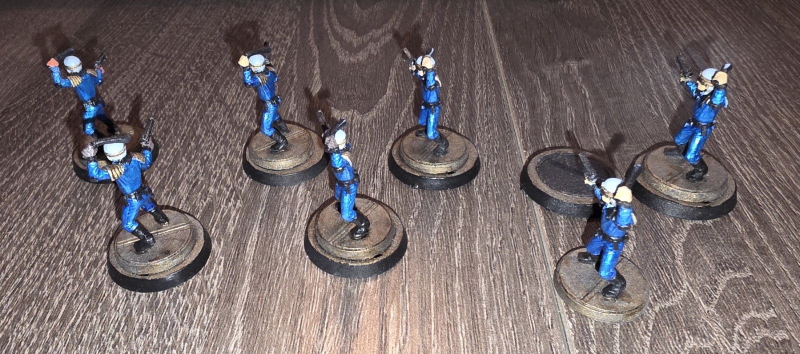 Science Fiction Cops Ral Partha Metal Miniature Lot Of 7 Pro-Painted