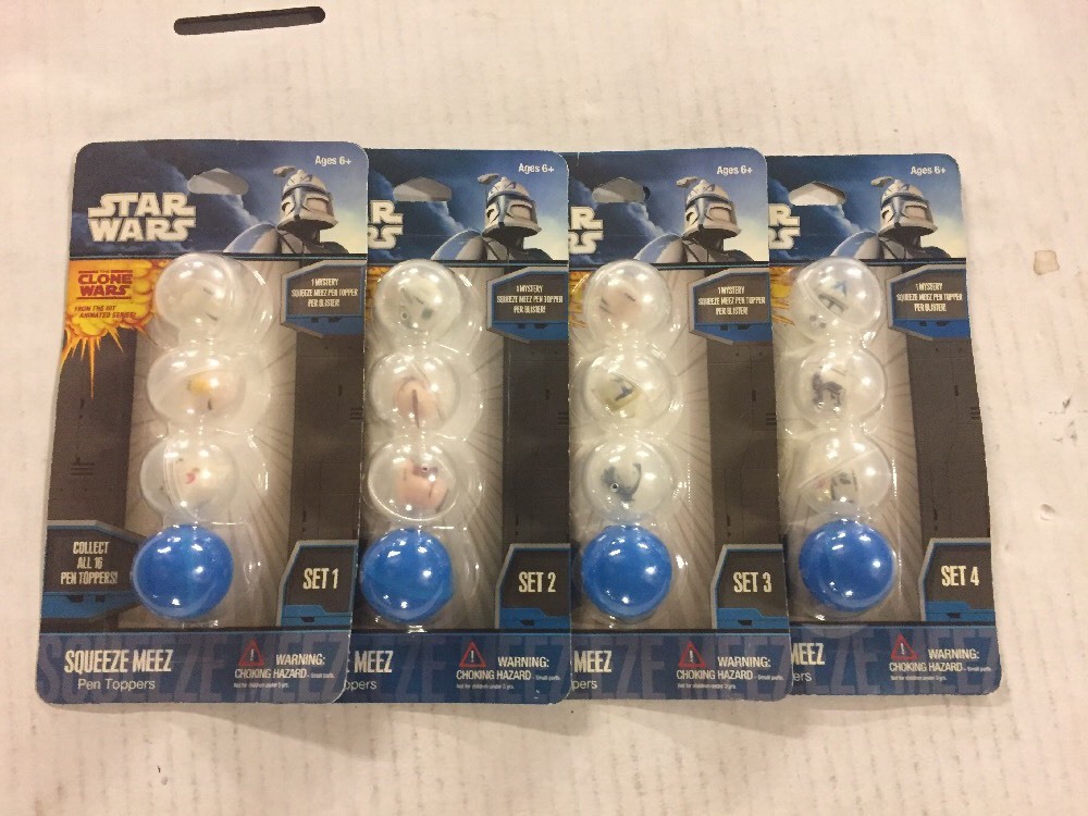 Star Wars Squeeze Meez Pencil Toppers. Full Set Of 16 For Hours Of Fun!