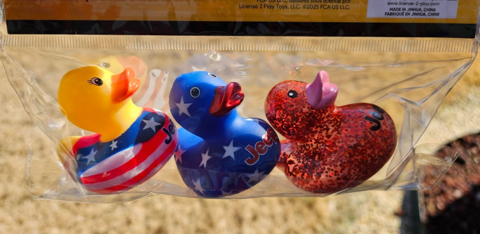 Jeep Branded 2” Rubber Duck Glitter Duck with Jeep Logo you get 4 pack NEW VHTF