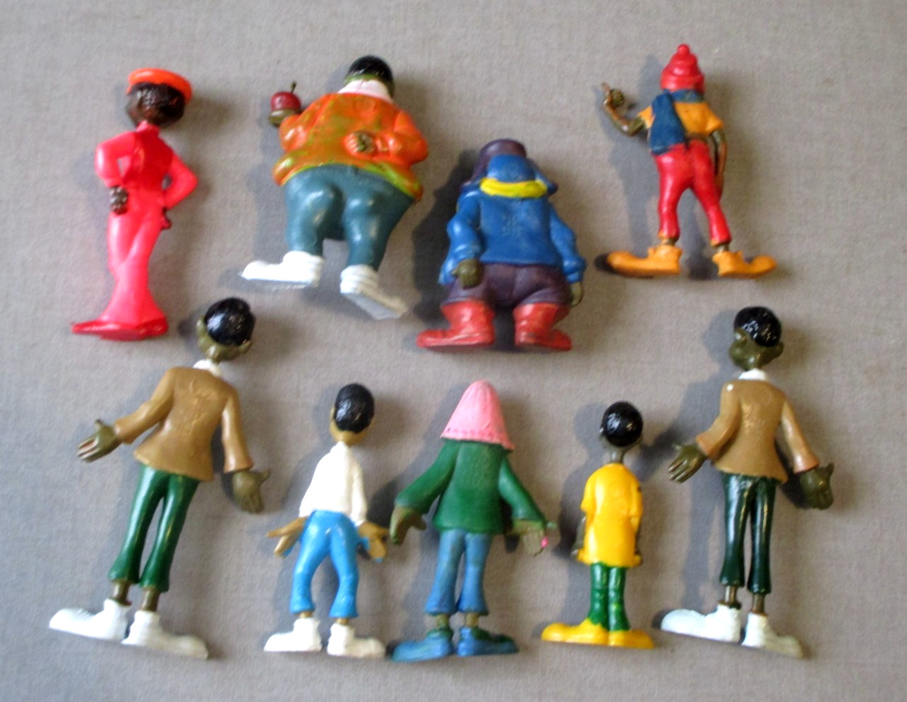 VINTAGE FAT ALBERT & JUNKYARD GANG COSBY KIDS TV SHOW TOY 8 FIGURE PLAY SET + 1