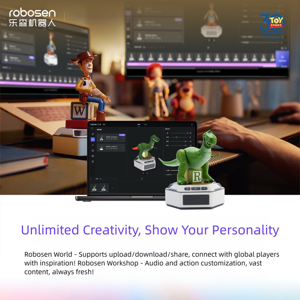 HIPLAY Robosen Mini Robot WALL·E + EVE + Base Action Figure Set